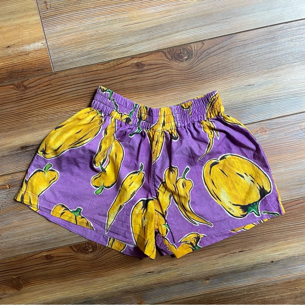 MAISON MANGOSTAN Kids Purple Peppers Shorts